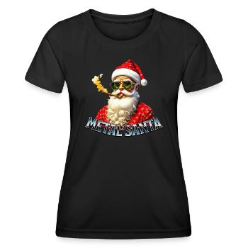 Metal Santa - Women's Functional T-Shirt - black - Front - AI Model Female 172 light (172cm)