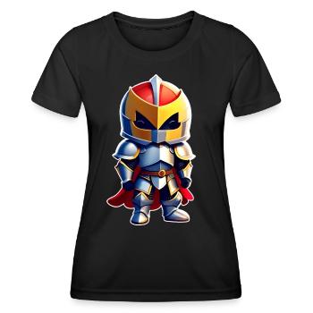 Cute knight in comic book style - Women's Functional T-Shirt - black - Front - AI Model Female 172 light (172cm)