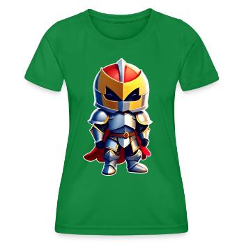 Cute knight in comic book style - Women's Functional T-Shirt - kelly green - Front - AI Model Female 172 dark (172cm)