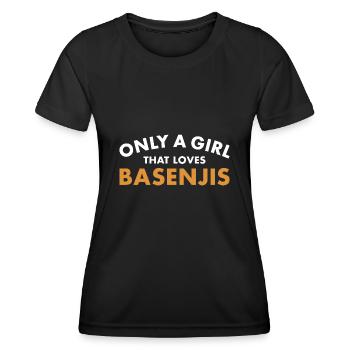 Chien Seulement Une Fille Qui Aime Basenji - T-shirt sport Femme - noir - Devant - AI Model Female 172 light (172cm)
