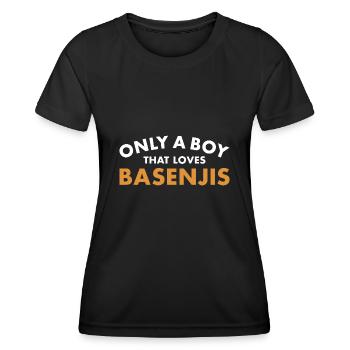 Chien seulement un garçon qui aime Basenji - T-shirt sport Femme - noir - Devant - AI Model Female 172 light (172cm)
