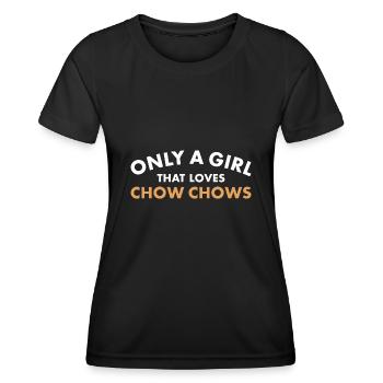 Seulement une fille qui aime Chow Chow - T-shirt sport Femme - noir - Devant - AI Model Female 172 light (172cm)