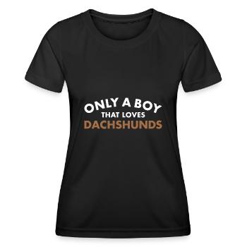 Only A Boy That Loves Dachshund - Women's Functional T-Shirt - black - Front - AI Model Female 172 light (172cm)