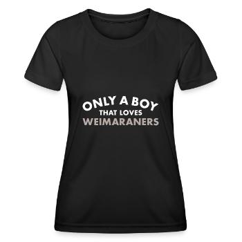 Seul un garçon qui aime le braque de Weimar - T-shirt sport Femme - noir - Devant - AI Model Female 172 light (172cm)
