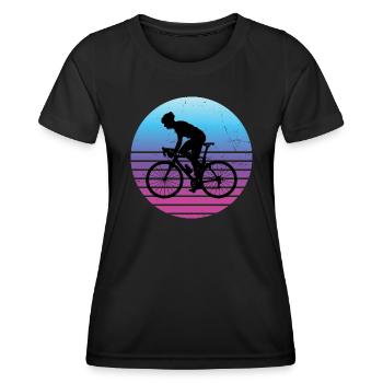 Rennradfahrer Rennrad Rennradfahren Herren - Frauen Funktions-T-Shirt - Schwarz - Vorne - AI Model Female 172 light (172cm)