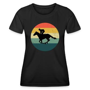 Chasse Équitation Dressage Équitation Équitation Équitation Dressage Équitation - T-shirt sport Femme - noir - Devant - AI Model Female 172 light (172cm)