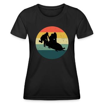 Men's Bobsleigh Run Women's Bob Bob Two-man Bob - Women's Functional T-Shirt - black - Front - AI Model Female 172 light (172cm)