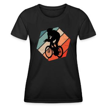 Rennradfahren Roadbike Herren Rennradfahrer - Frauen Funktions-T-Shirt - Schwarz - Vorne - AI Model Female 172 light (172cm)