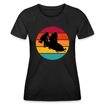 Bobsport Herren Bobbahn Bob Zweierbob Bob fahren - Frauen Funktions-T-Shirt - Schwarz - Vorne - AI Model Female 172 light (172cm)