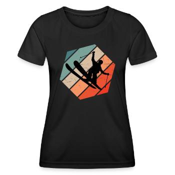 Herren Freestyle Ski Ski Jumping Slopestyle - Frauen Funktions-T-Shirt - Schwarz - Vorne - AI Model Female 172 light (172cm)