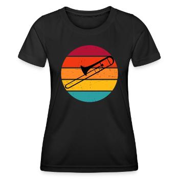 Tromboniste Trombone Femmes Trombone en laiton - T-shirt sport Femme - noir - Devant - AI Model Female 172 light (172cm)