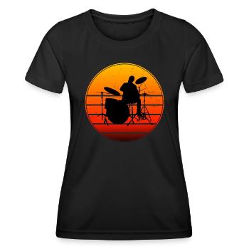 Batteur Batteur Batteur - T-shirt sport Femme - noir - Devant - AI Model Female 172 light (172cm)