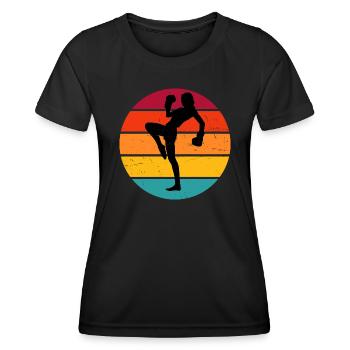 Kickboxing Hommes Kickboxing Boxe Kickboxing Kickboxing - T-shirt sport Femme - noir - Devant - AI Model Female 172 light (172cm)