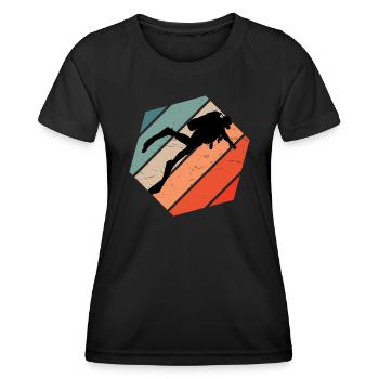 Scuba Diver Scuba Diving Dames - T-shirt sport Femme - noir - Devant - AI Model Female 172 light (172cm)