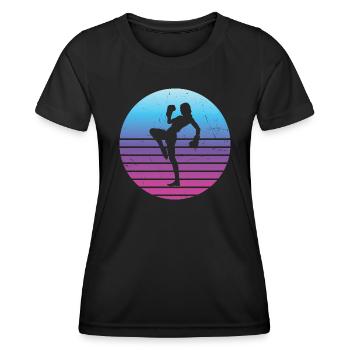 Kickboxing Kickboxing Kickboxer Hommes Boxe - T-shirt sport Femme - noir - Devant - AI Model Female 172 light (172cm)