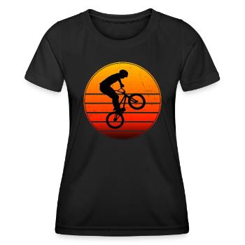 bmx cyclisme femmes vélo hommes bmx garçons - T-shirt sport Femme - noir - Devant - AI Model Female 172 light (172cm)