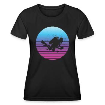 Diver Scuba Diver Diving Herren Scuba Taucher - Frauen Funktions-T-Shirt - Schwarz - Vorne - AI Model Female 172 light (172cm)
