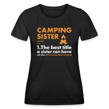 Camper Sister Definition Camping - Women's Functional T-Shirt - black - Front - AI Model Female 172 light (172cm)