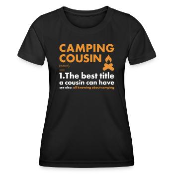 Camper Cousin Definition Camping - Women's Functional T-Shirt - black - Front - AI Model Female 172 light (172cm)