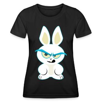 Lusiger lapin blanc, funny lapin t-shirt - T-shirt sport Femme - noir - Devant - AI Model Female 172 light (172cm)