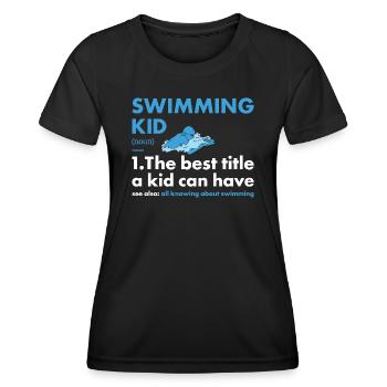 Sport Kid Swimming - Frauen Funktions-T-Shirt - Schwarz - Vorne - AI Model Female 172 light (172cm)