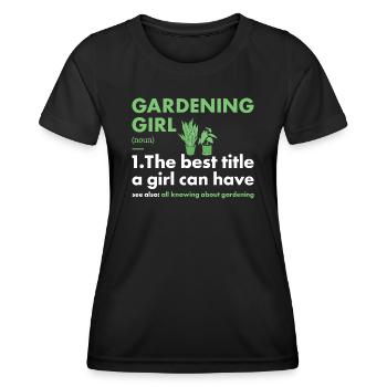 Jardinier Fille Définition Jardinage - T-shirt sport Femme - noir - Devant - AI Model Female 172 light (172cm)