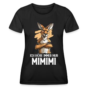 Kangourou marsupial Kangourou J’écoute toujours Mimimi - T-shirt sport Femme - noir - Devant - AI Model Female 172 light (172cm)