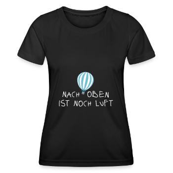 Nach oben ist noch Luft - Frauen Funktions-T-Shirt - Schwarz - Vorne - AI Model Female 172 light (172cm)
