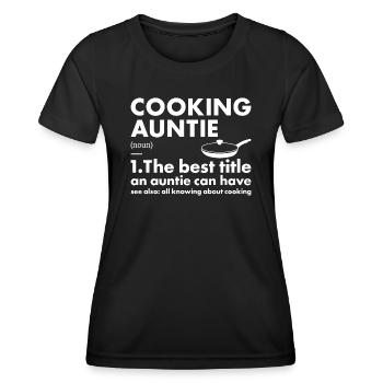 Cuisinier Tante Définition Cuisine - T-shirt sport Femme - noir - Devant - AI Model Female 172 light (172cm)