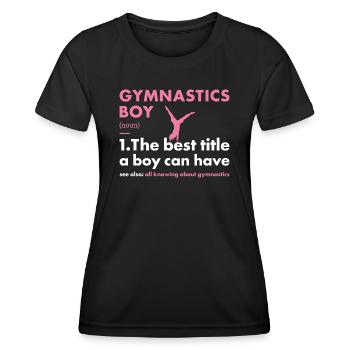 Sport Boy Gymnastics - Frauen Funktions-T-Shirt - Schwarz - Vorne - AI Model Female 172 light (172cm)