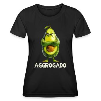 Avocat Aggrocado Vegan Food Végétarien - T-shirt sport Femme - noir - Devant - AI Model Female 172 light (172cm)