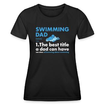 Sport Dad Swimming - Frauen Funktions-T-Shirt - Schwarz - Vorne - AI Model Female 172 light (172cm)