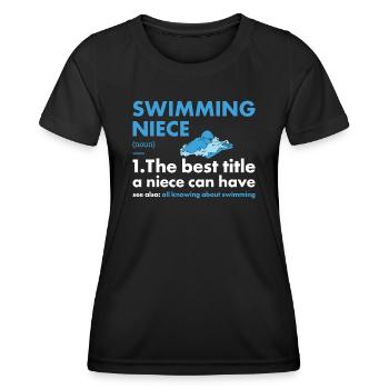 Sport Niece Swimming - Frauen Funktions-T-Shirt - Schwarz - Vorne - AI Model Female 172 light (172cm)