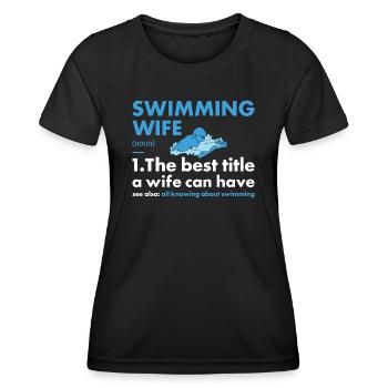 Sport Wife Surfing - Women's Functional T-Shirt - black - Front - AI Model Female 172 light (172cm)