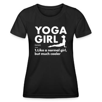 Yogi Girl Definition Yoga - Frauen Funktions-T-Shirt - Schwarz - Vorne - AI Model Female 172 light (172cm)