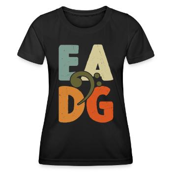 Guitare Basse EADG Clé De Basse Pour Bassiste - T-shirt sport Femme - noir - Devant - AI Model Female 172 light (172cm)