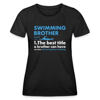 Sport Brother Swimming - Frauen Funktions-T-Shirt - Schwarz - Vorne - AI Model Female 172 light (172cm)