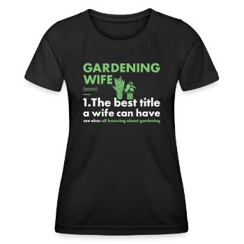 Jardinier Femme Définition Jardinage - T-shirt sport Femme - noir - Devant - AI Model Female 172 light (172cm)