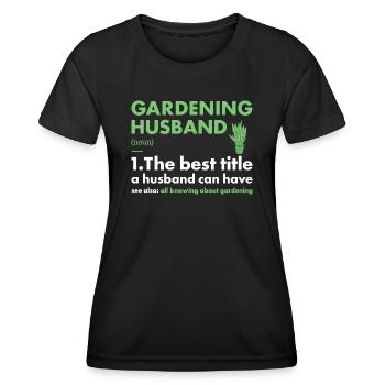 Jardinier Mari Définition Jardinage - T-shirt sport Femme - noir - Devant - AI Model Female 172 light (172cm)