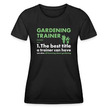 Jardinier formateur Définition Jardinage - T-shirt sport Femme - noir - Devant - AI Model Female 172 light (172cm)