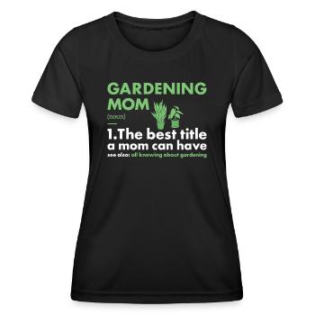 Jardinier Maman Définition Jardinage - T-shirt sport Femme - noir - Devant - AI Model Female 172 light (172cm)