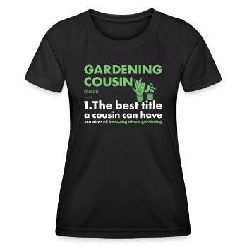 Jardinier Cousin Définition Jardinage - T-shirt sport Femme - noir - Devant - AI Model Female 172 light (172cm)
