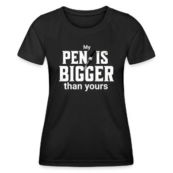 Mon stylo est plus grand - T-shirt sport Femme - noir - Devant - AI Model Female 172 light (172cm)