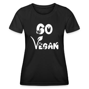 Go Vegan Veganer Veganerin Pro Veggie - T-shirt sport Femme - noir - Devant - AI Model Female 172 light (172cm)