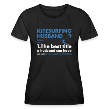 Sport Husband Kitesurfing - Women's Functional T-Shirt - black - Front - AI Model Female 172 light (172cm)