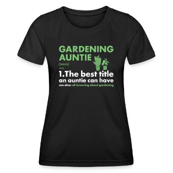 Jardinier Tante Définition Jardinage - T-shirt sport Femme - noir - Devant - AI Model Female 172 light (172cm)