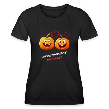 Ma citrouille d'Halloween - T-shirt sport Femme - noir - Devant - AI Model Female 172 light (172cm)