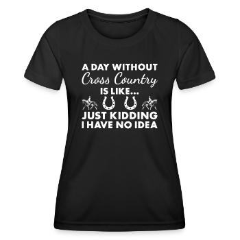 Cavalier Une journée sans cross-country - T-shirt sport Femme - noir - Devant - AI Model Female 172 light (172cm)