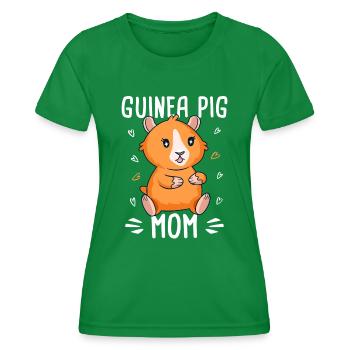 Guinea Pig Mama Mother Mom Guinea Pig - Women's Functional T-Shirt - kelly green - Front - AI Model Female 172 dark (172cm)