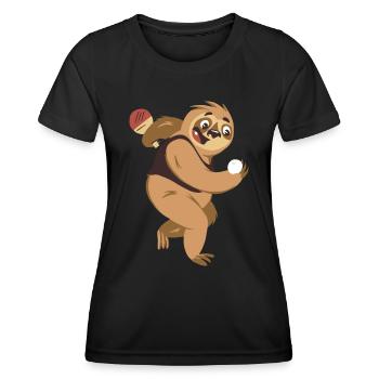Tischtennis Outfit Damen Katze - Frauen Funktions-T-Shirt - Schwarz - Vorne - AI Model Female 172 light (172cm)